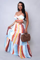 On The Sea Two Piece Maxi Skirt Set - Multi