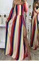 Rainbow Off The Shoulder Maxi